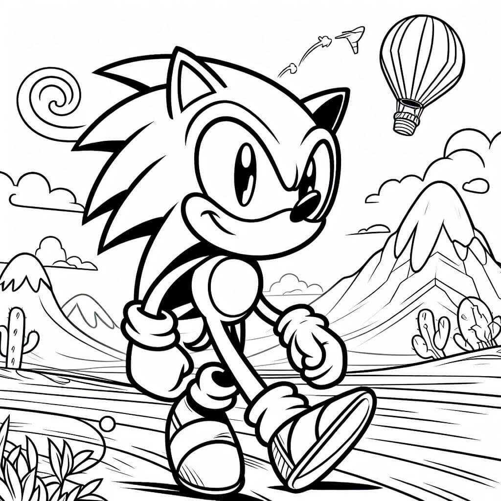 sonic coloring page for kids and toddlers